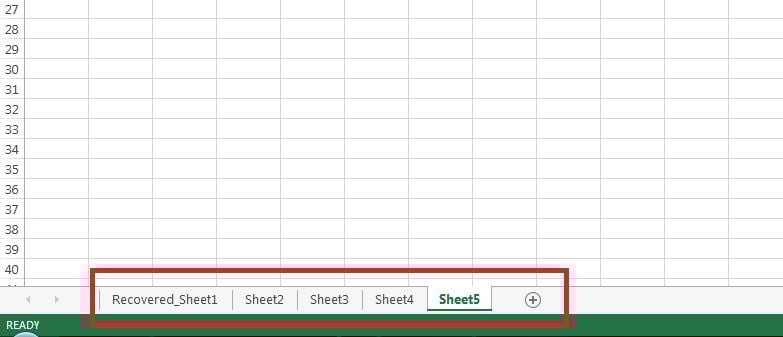 Excel 5 sheets