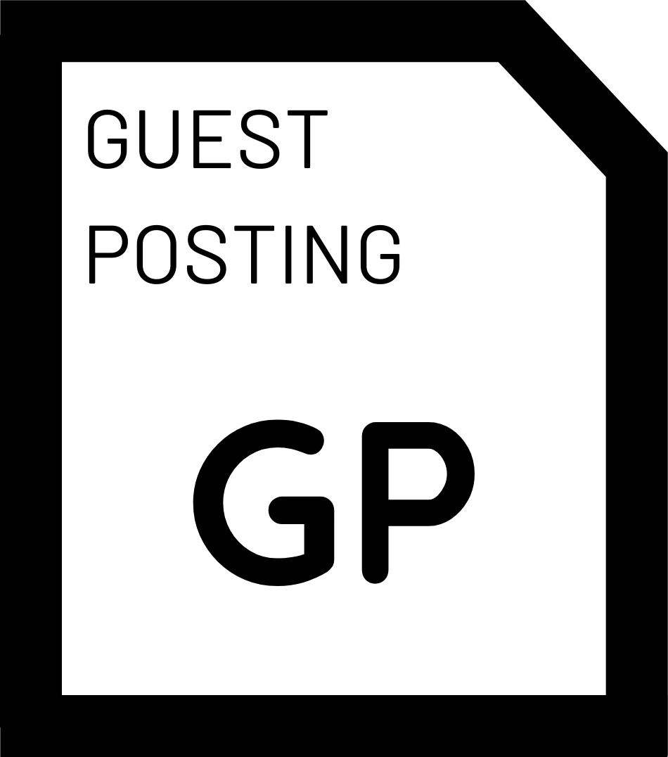 Small white and black badge that says