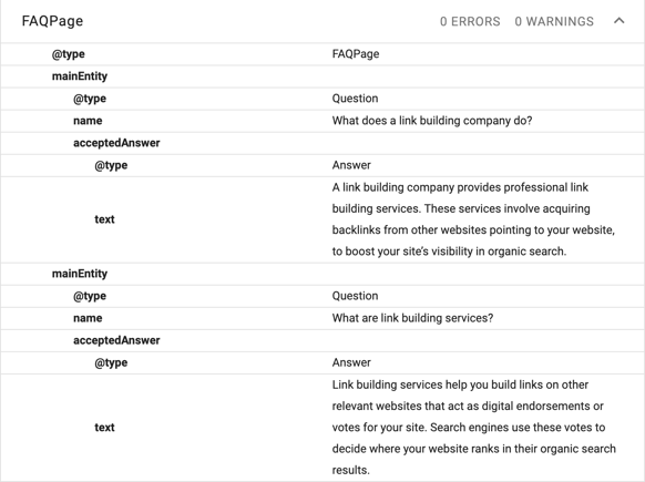Schema mark-up example