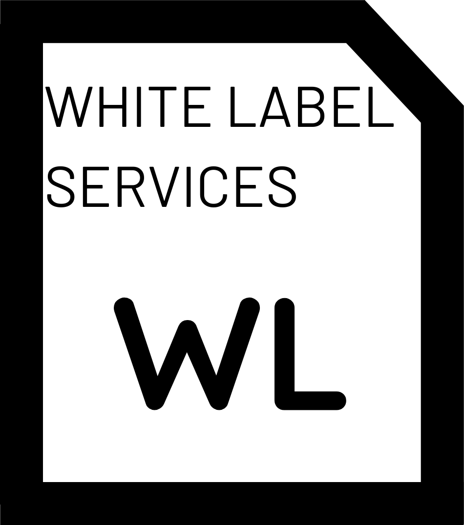 Small white and black badge that says