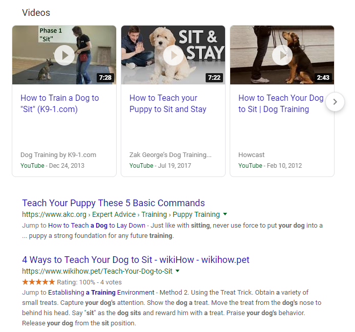 Videos screenshot
