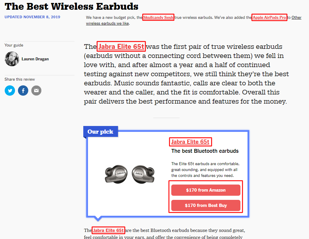 Wirecutter affiliate links
